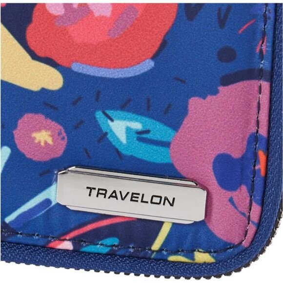 Travelon RFID Blocking Passport Zip Wallet, Mod Floral, 4.5"x 6"x 0.75" - Picture 3 of 6